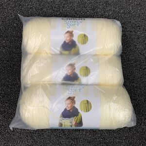 Yarnspirations Caron Simply Soft Off White 100% Acrylic Yarn 3 Skeins